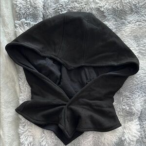 Black Hooded Assassin Ninja Hat Widows Peak Stand Alone Hood